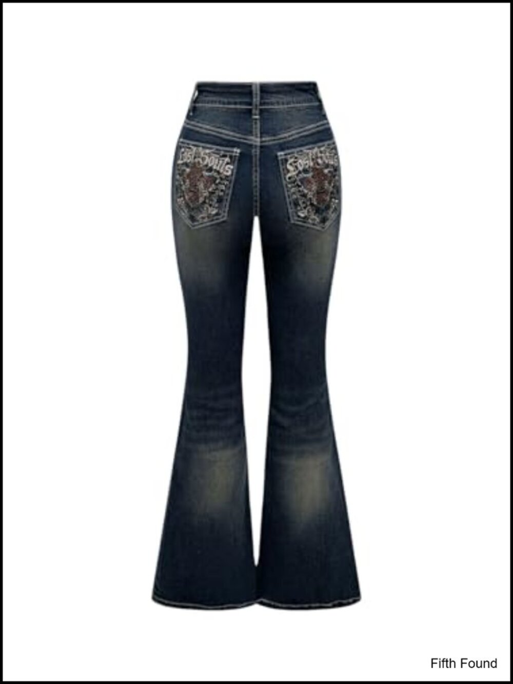 High Waist Flared Bell Bottom Jeans Stretchy Denim Pants Y2K